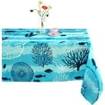 thumbnail image 1 of Blue Ocean Beach Tablecloth, Coastal Nautical Table Cover Rectangle 60 x 120 for Summer Party,Perfect for Kitchen Dinner, Restaurant,Outdoor Holiday Picnic Waterproof Table Cloth, 1 of 6
