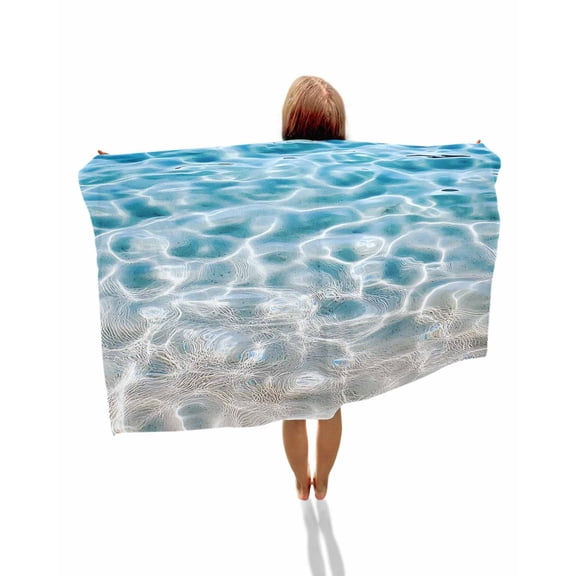 Blue Ocean Beach Towels Oversized Super Absorbent, Underwater Sea Waves Water Ripple Seascape Lightweight Bath Towel Quick Dry Sets For Bathroom/Pool/Rv Camping/Beach Play/Gym Room/Picnic 23"x47"