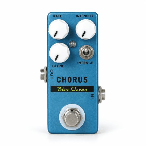 Blue Ocean Chorus Guitar Effect Pedal True Bypass Rate Blend Intensity Modulation Depth Setting Adjustable Pitch Electric Musical Instrument Accessory 3.66 inches / 93 mm Portable Size Analog Circuit