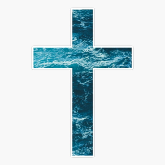 Blue Ocean Cross Waves Sticker