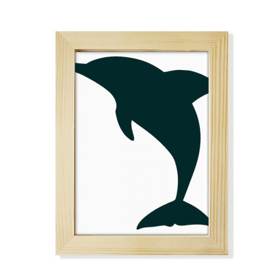 Blue Ocean Docile Cute Dolphin Desktop Adorn Photo Frame Display Art Painting Wooden