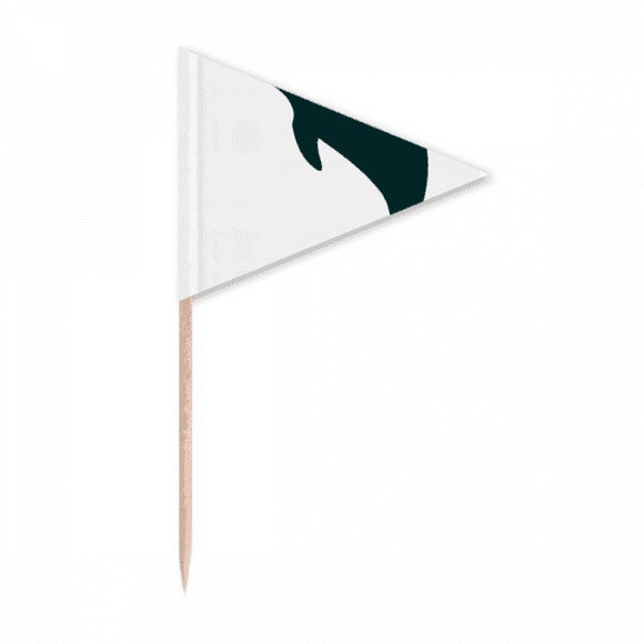 Blue Ocean Docile Cute Dolphin Toothpick Triangle Cupcake Toppers Flag