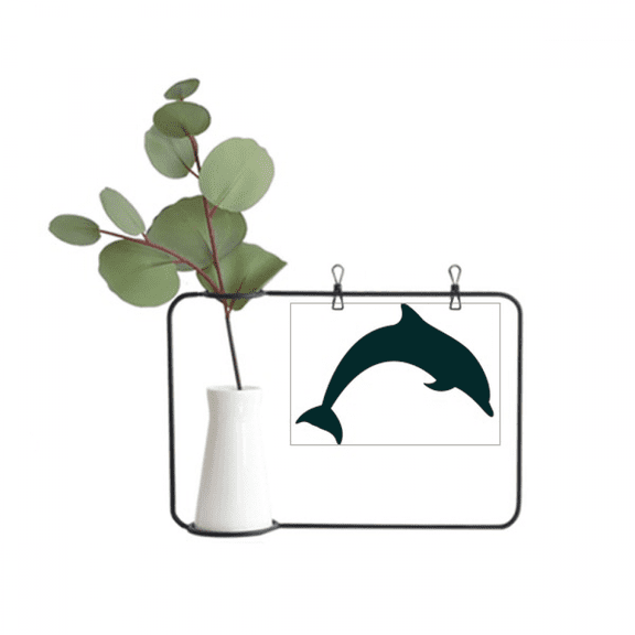 Blue Ocean Docile Jump Dolphin Metal Picture Frame Cerac Vase Decor