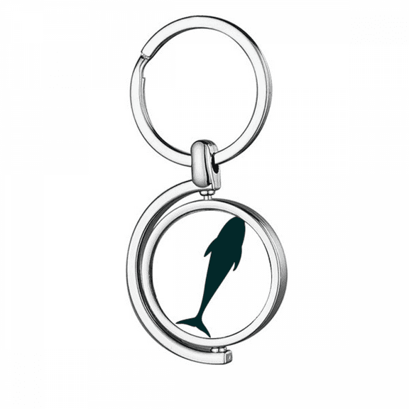 Blue Ocean Docile Streamline Dolphin Rotating Keychain Metal Keyring Holder