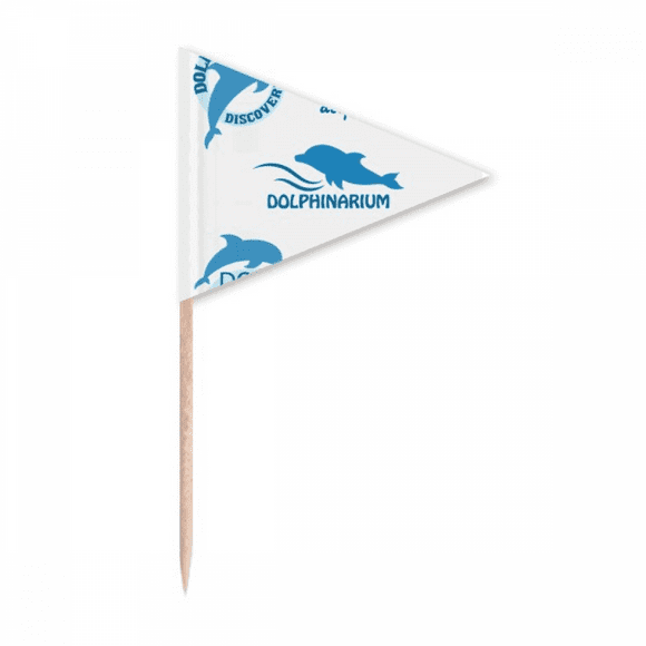 Blue Ocean Dolphin Biology Toothpick Triangle Cupcake Toppers Flag