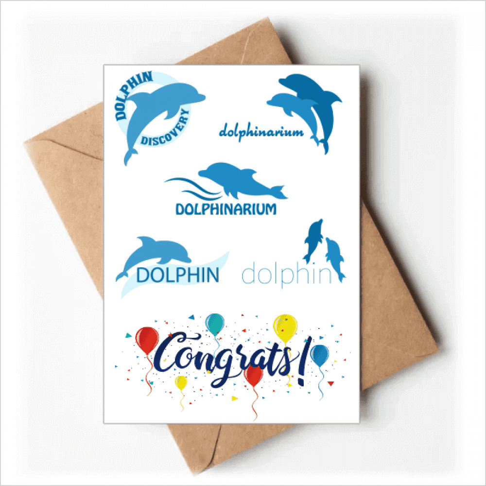 Blue Ocean Dolphin Biology Wedding Cards Congratulations Greeting
