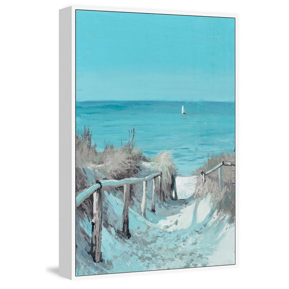 Blue Ocean Floater Framed Painting Print on Canvas