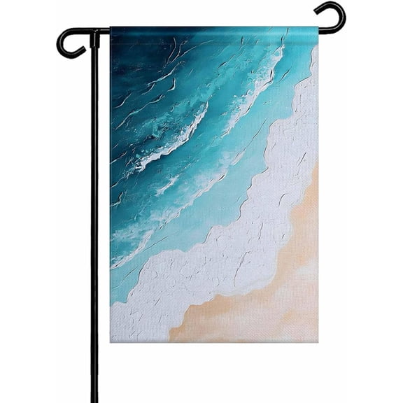 Blue Ocean Garden Flags 12x18 Double Sided Outside Decoration Summer Beach Waves Coastal Natural Art Decorative Welcome Yard Flag Banners for House Home Patio Lawn Seasonal Outdoor Decor