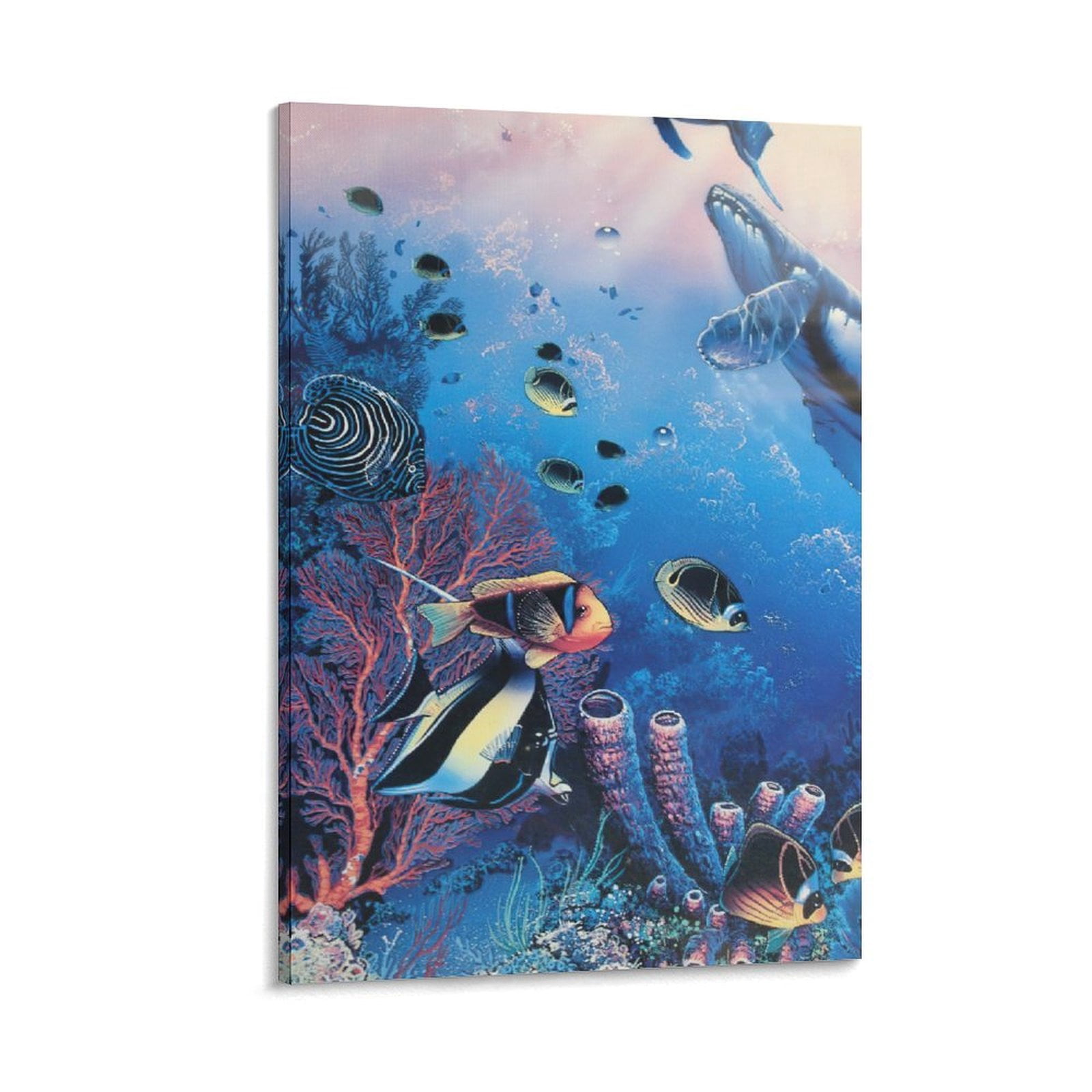 Ocean Graphics Colorful Blue Ocean Lassen Colorful Ocean Seascape Dolphin Coral Reef Poster (12 ...
