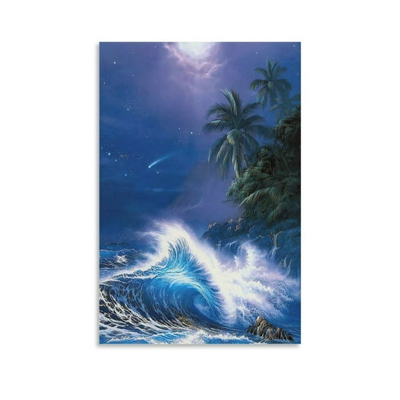 Blue Ocean Lassen Ocean View Waves Coral Reef Rainforest 1 Poster Canvas Wall Art Prints Posters Photo Picture Painting Posters Decor Decorative 16x24inch(40x60cm)