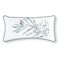 thumbnail image 1 of Blue Ocean Leaf Embroidered Throw Pillow, 12" x 24", 1 of 3