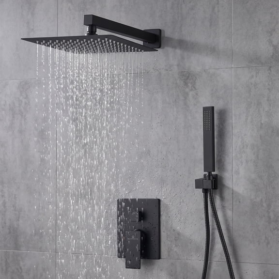 Blue Ocean Luxury Shower System, 10 Inch Rainfall Showerhead and Handheld Spray, 2-Function Wall Mounted Faucet Set