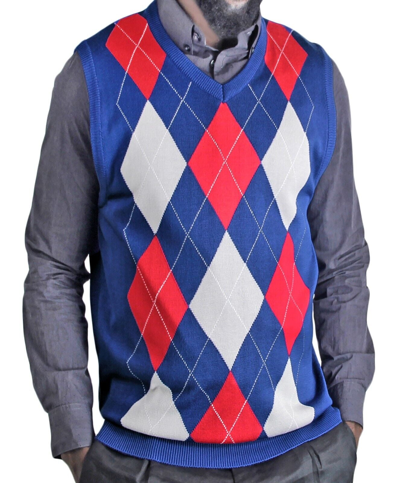Blue Ocean Mens Argyle Sweater Vest (sv255)
