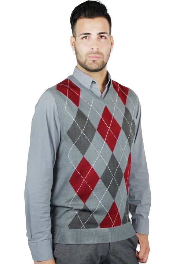 Mens Argyle Sweater Vest (sv-255)