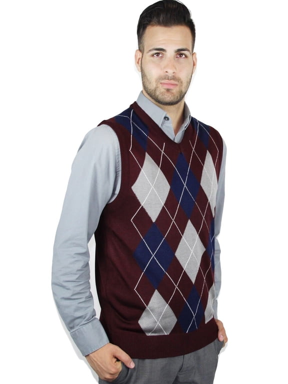 Mens Argyle Sweater Vest (sv-255)