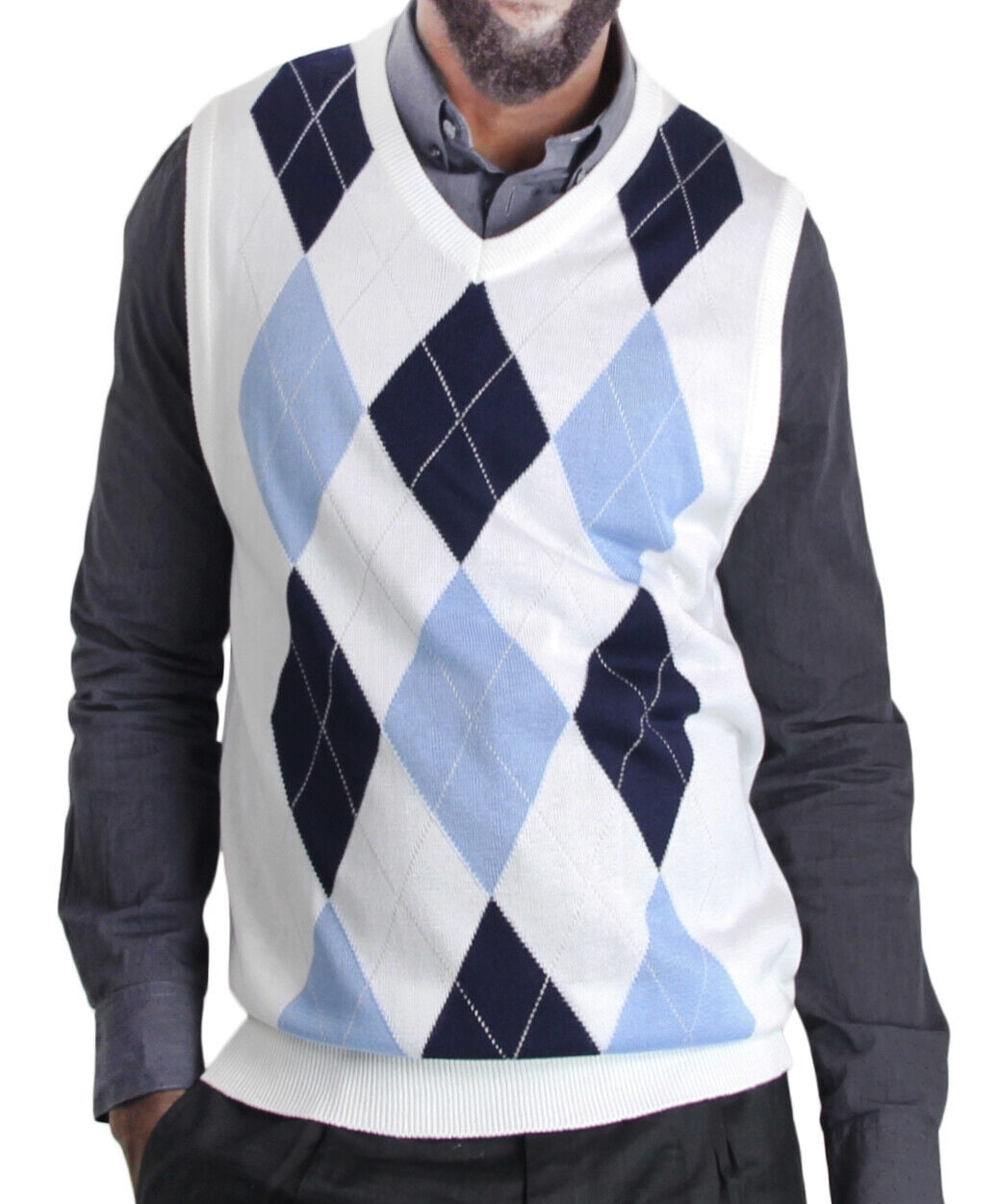Abruzzo Navy Argyle Sweater Vest