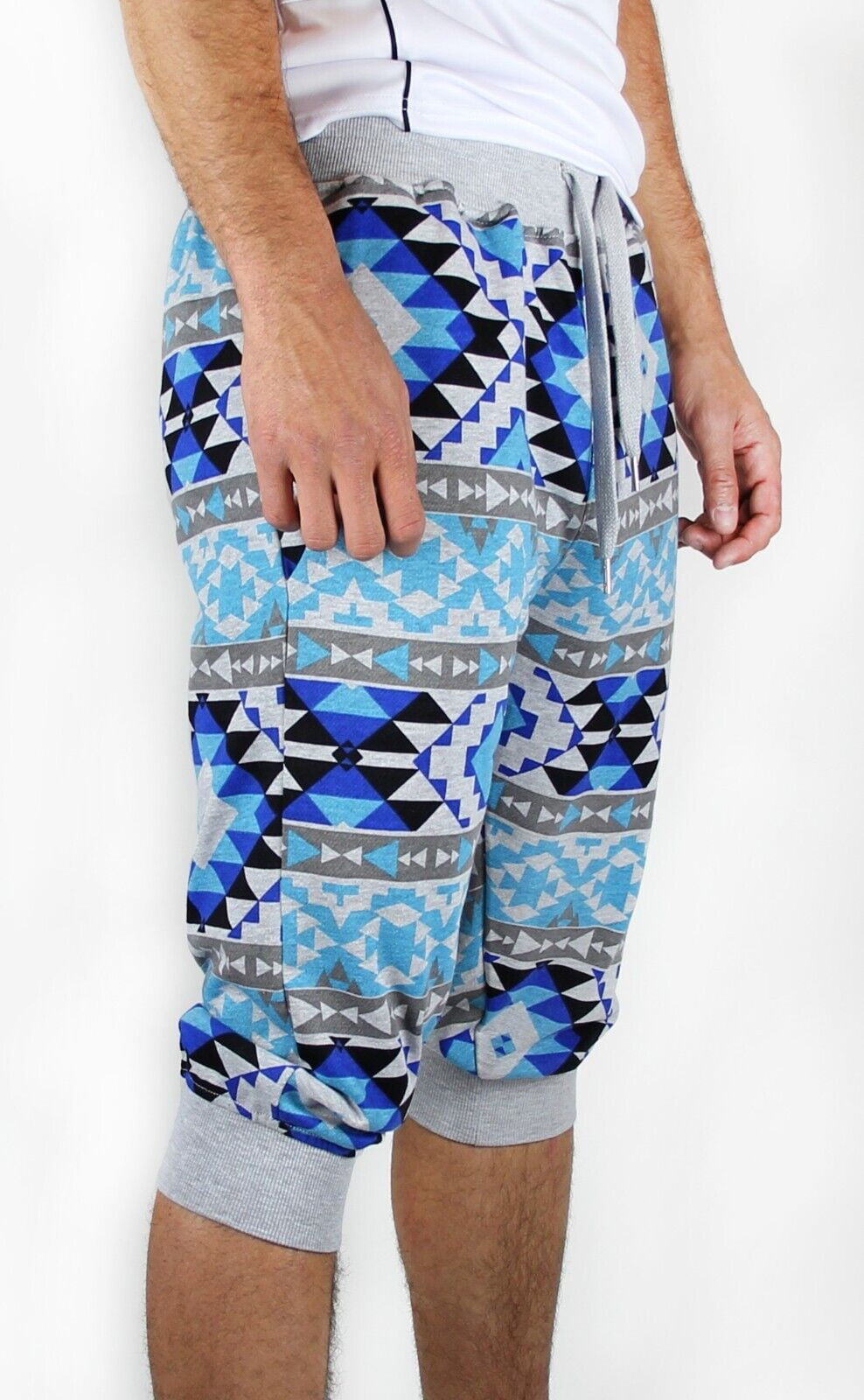 Blue Ocean Mens Aztec Printed Jogger Crop Pants (cp-39