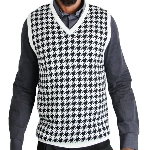 Blue Ocean Mens Big & Tall Houndstooth Sweater Vest (sv-777bm)