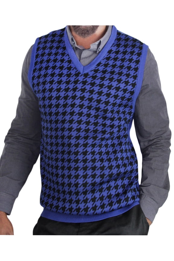 Mens Big & Tall Houndstooth Sweater Vest (sv-777bm)
