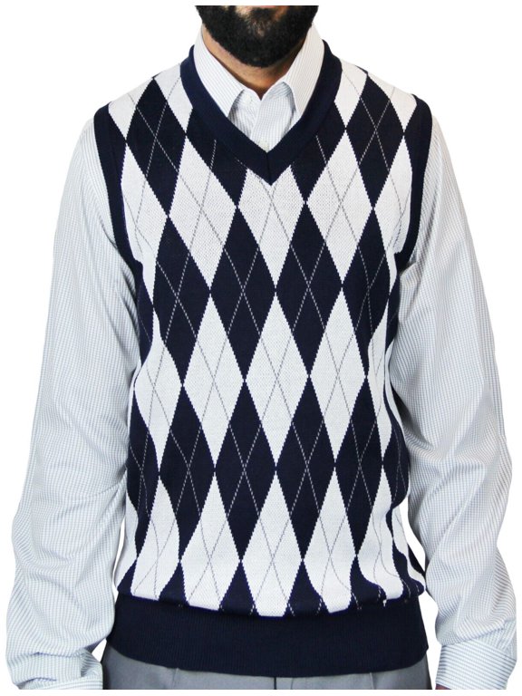 Mens Big & Tall Jacquard Sweater Vest (sv-245bm)