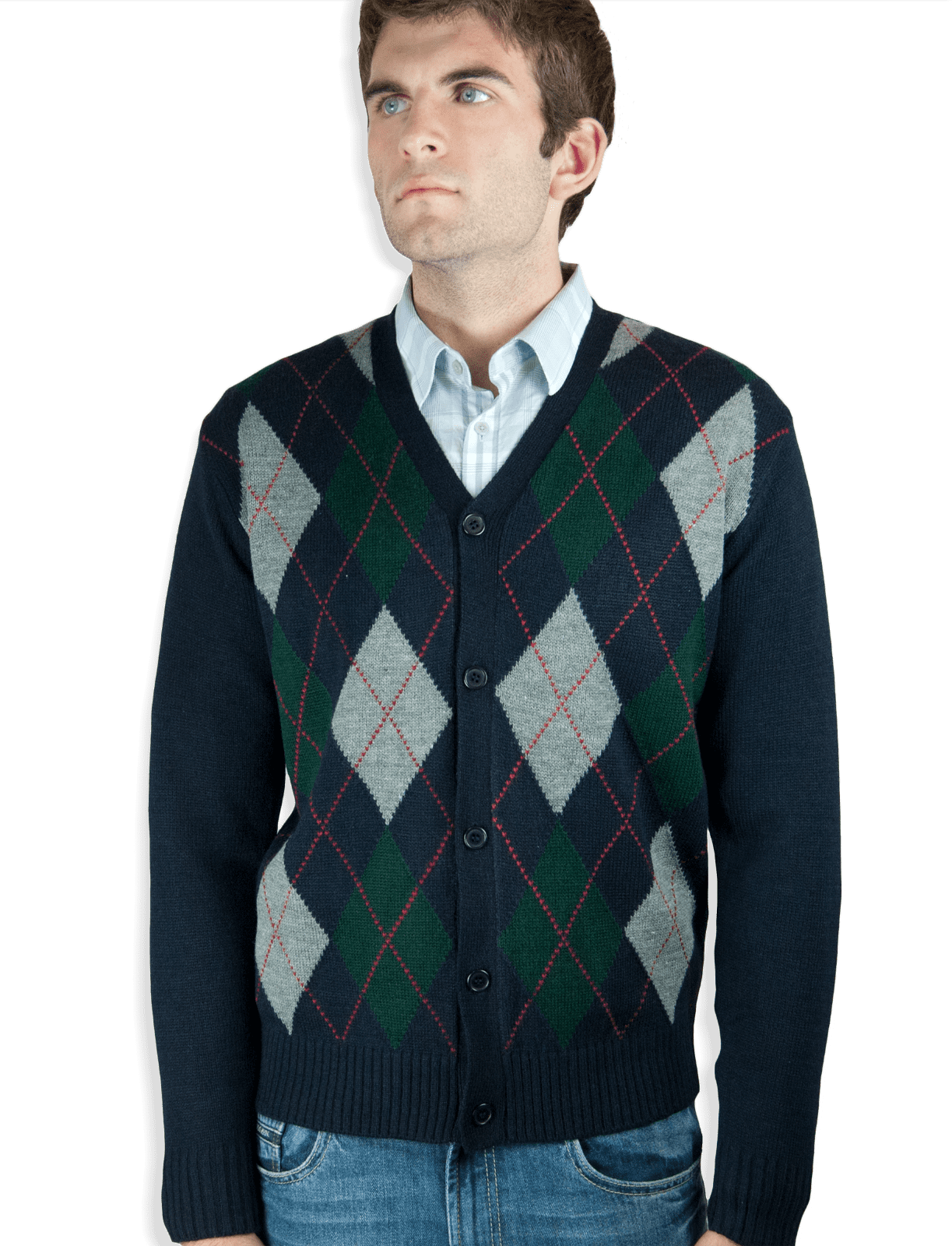 Blue Ocean Mens Cardigan Argyle Button Down Sweater (sw-299) - Walmart.com