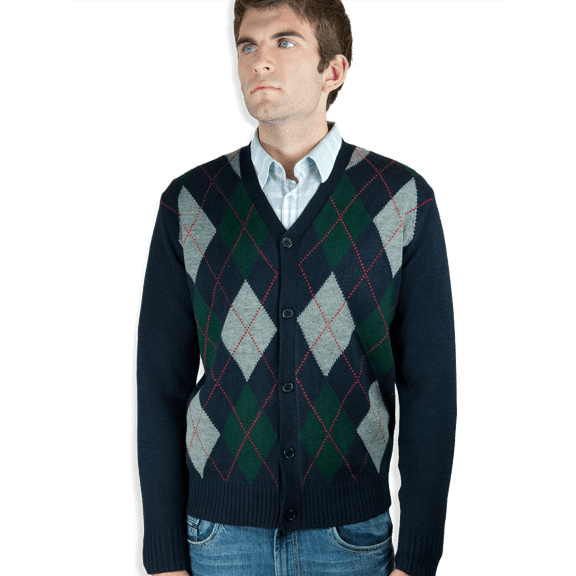 Blue Ocean Mens Cardigan Argyle Button Down Sweater (sw-299)
