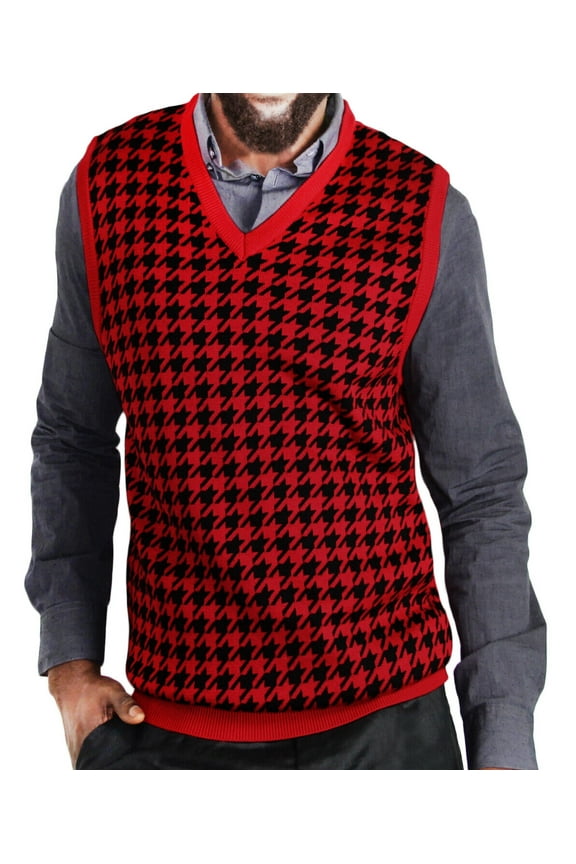 Mens Houndstooth Sweater Vest (sv-777)