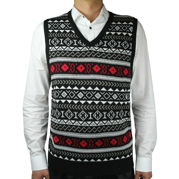 Blue Ocean Mens Jacquard Sweater Vest (sv-670)