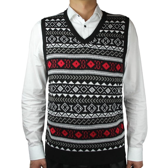 Blue Ocean Mens Jacquard Sweater Vest (sv-670)