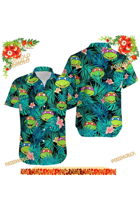Blue Ocean Ninja Turtle Funny Hawaiian Shirt