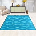 thumbnail image 1 of Blue Ocean Pattern 63''x48'' Plush Memory Foam Bath Mat, Soft, Absorbent, Non Slip, Durable, 1 of 7