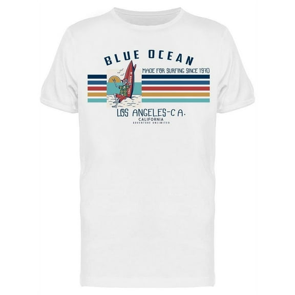Blue Ocean Retro Style  T-Shirt Men -Image by Shutterstock, Male XX-Large