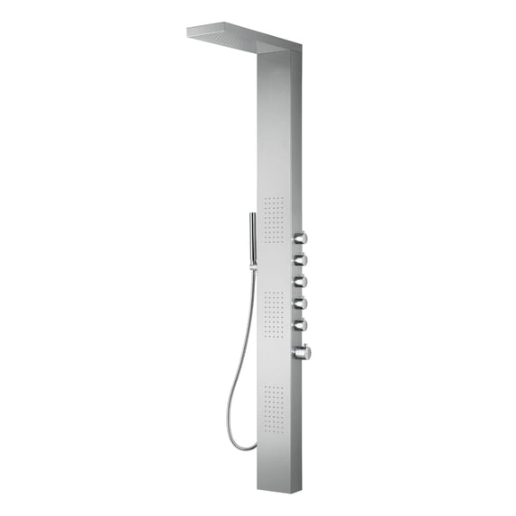 Blue Ocean SPS8852 63-inch Stainless Steel Thermostatic Shower Panel Tower with Rainfall Showerhead, Body Nozzles, and Handheld Showerhead