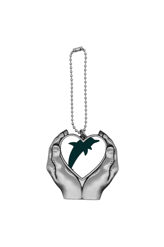 Blue Ocean Streamline Cute Dolphin Car Keychain Heart Pendant Ornament Charm