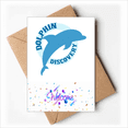 thumbnail image 1 of Blue Ocean Streamline Dolphin Pattern Welcome Back Greeting Cards Envelopes Blank, 1 of 4