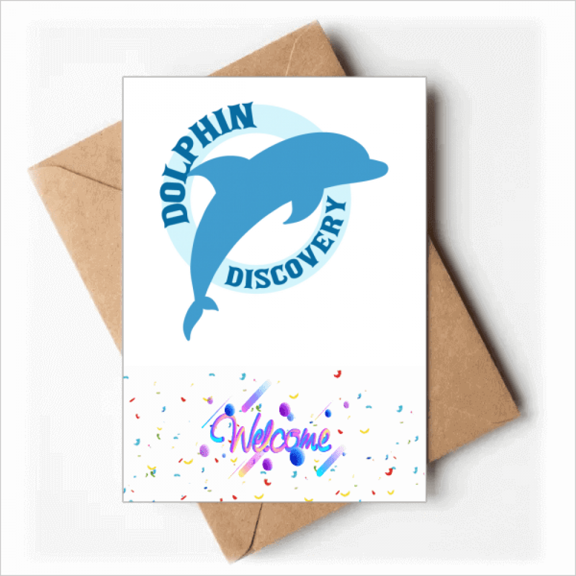 Blue Ocean Streamline Dolphin Pattern Welcome Back Greeting Cards Envelopes Blank