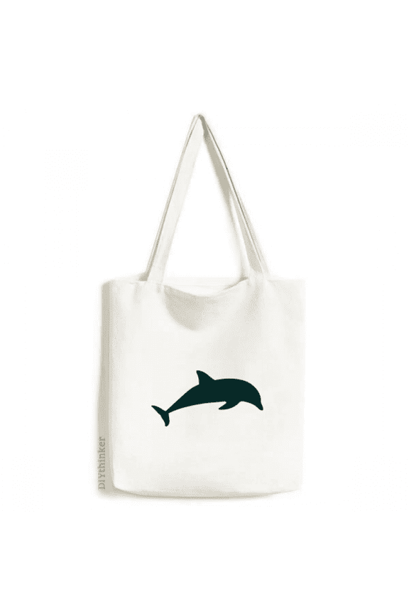 Blue Ocean Streamline Swimng Dolphin Tote Canvas Bag Shopping Satchel Casual Handbag