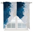 Blue Ocean Swag Curtain Valance for Window 2 Panels Wave Beach Abstract ...
