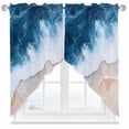 thumbnail image 1 of Blue Ocean Swag Valances for Windows 2 Pack Wave Beach Abstract Seaside Scenery Nature Swag Kitchen Curtains 36 Inches Long Rod Pocket Short Window Treatment for Kitchen Bathroom 36"x36", 1 of 8