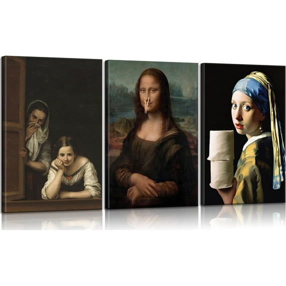 Blue Ocean Theme Bathroom Wall Art Gator Dolphin and Sea Turtle in Bathtub Picture Wall Decor Tropical Coastal Animals Poster Canvas Print Artwork for Toilet Washroom Restroom Decor Unframed