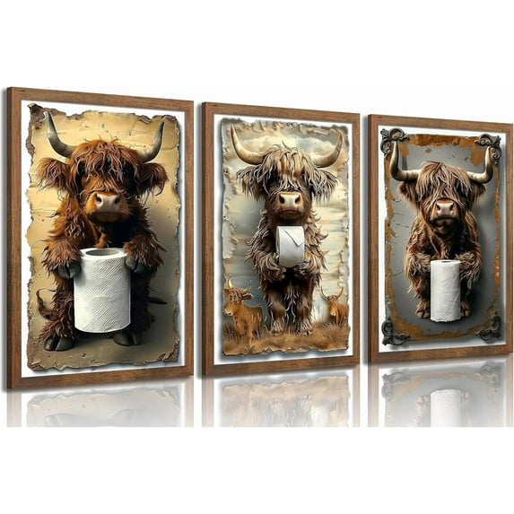 Blue Ocean Theme Bathroom Wall Art Gator Dolphin and Sea Turtle in Bathtub Picture Wall Decor Tropical Coastal Animals Poster Canvas Print Artwork for Toilet Washroom Restroom Decor Unframed