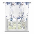 thumbnail image 1 of Blue Ocean Tie Up Curtain 63 Inches Long, Starfish Shell Coral Vintage Nautical Theme Marine Balloon Style Kitchen Window Curtain Over Sink, Small Window Rod Pocket Curtain 52"x63", 1 of 9