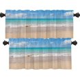 Wave Power Rods Blue Ocean Wave Blackout Short Curtains for Windows, Sea Kitchen ...