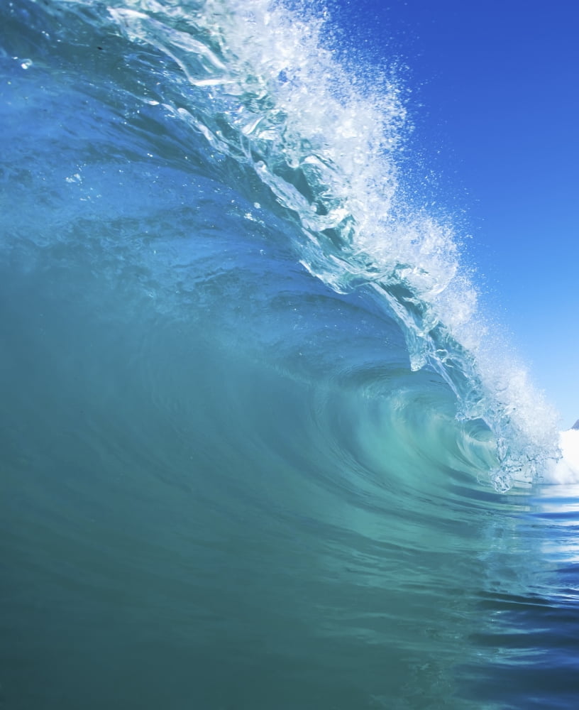 Blue Ocean Wave Canvas Art - Design Pics Vibe Design Pics (12 x 15)