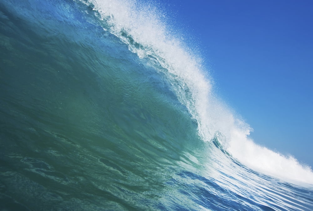 Blue Ocean Wave Canvas Art - Design Pics Vibe Design Pics (16 x 11)