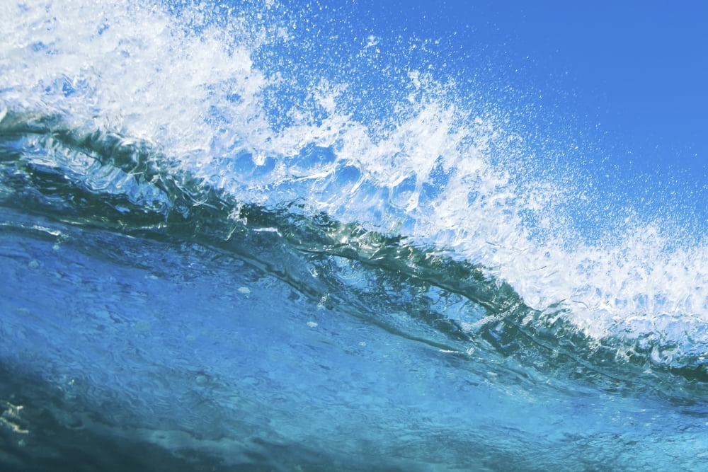 Blue Ocean Wave Canvas Art - Design Pics Vibe Design Pics (17 x 11)