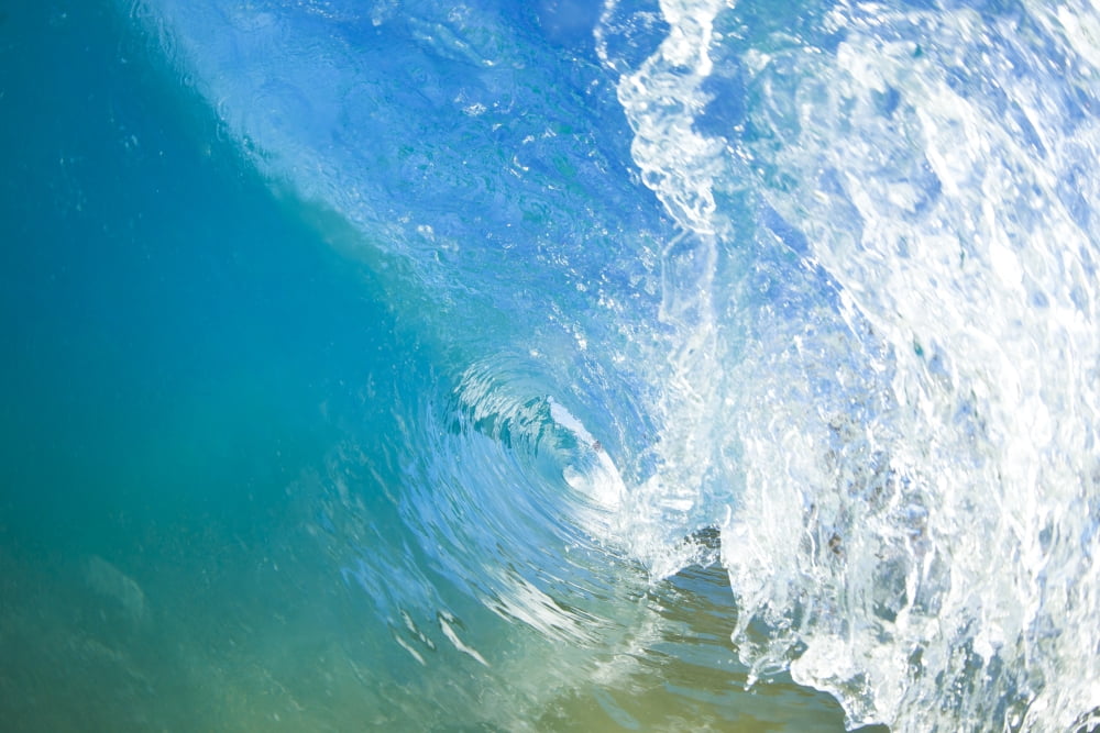 Blue Ocean Wave Canvas Art - Design Pics Vibe Design Pics (17 x 11)