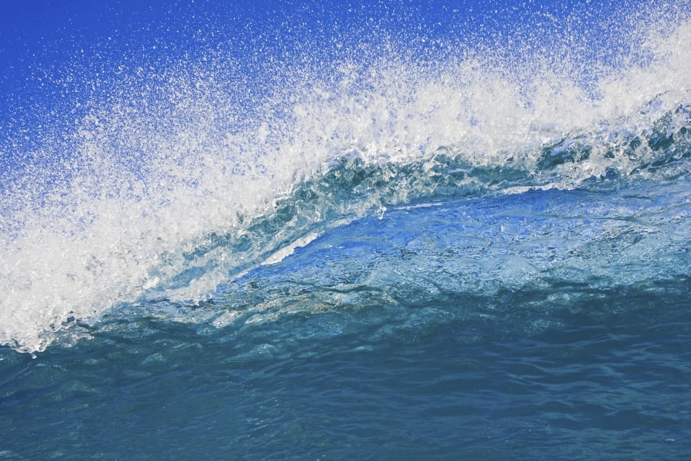Blue Ocean Wave Canvas Art - Design Pics Vibe Design Pics (17 x 11)