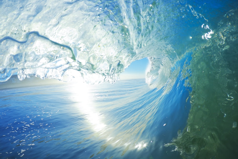 Blue Ocean Wave Canvas Art - Design Pics Vibe Design Pics (17 x 11)