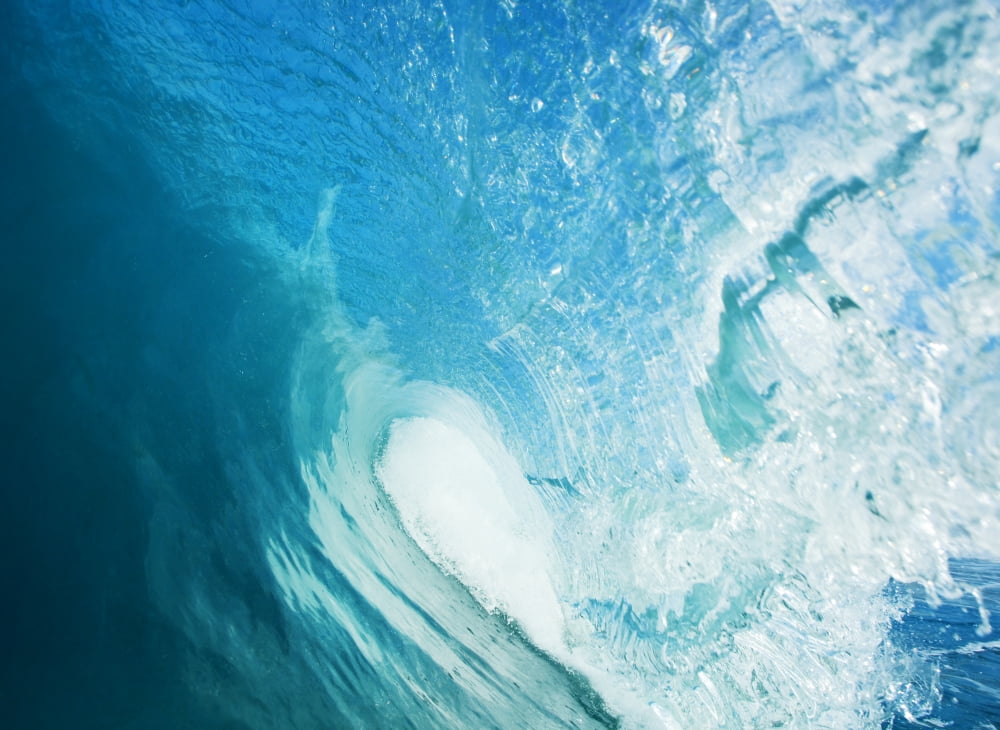 Blue Ocean Wave Canvas Art - Design Pics Vibe Design Pics (17 x 12)